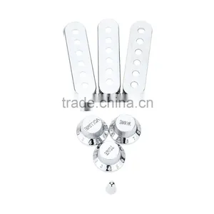 Guitar Pickup Covers Volume/Tone Control Knobs Switch Tip Chrome-Plated for Stratocaster Strat thumbnail-1