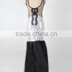 Latest Fashion 5 Colors Ready Stock Low Back Sexy Mermaid Evening Dress With Sequin thumbnail-2