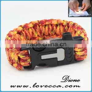 Custom Flint And Firestarter Military Braided Paracord Bracelet With Logo thumbnail-1