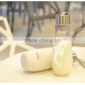 480ML Water Bottle With Bag Leak Proof Custom Glass Water Bottle Drinkware Transparent Water Bottles Cute Outdoor Sports Tumbler thumbnail-3