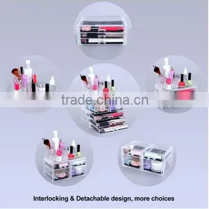 Cosmetic/makeup Organizer Jewelry Chest Bathroom Storage Case 3 Pieces thumbnail-4