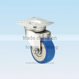 2 Inch Blue PVC Double Bearing Swivel Small Furniture Caster thumbnail-1