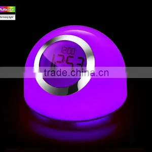 Multi Color Led Touch Light With Digital Alarm Clock Lava Lamp 7 Color Chaning Night Light Touch Led Desk Table Lamp thumbnail-4