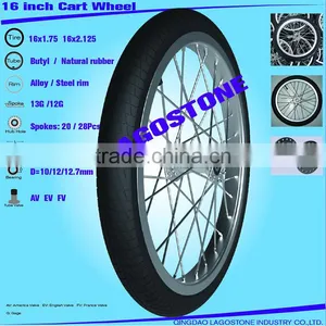16inch 16x2.125 Cart Wheel (16x1.75 16x2.125) thumbnail-1