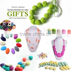 Silicone Teething Jewelry Necklaces Have a Breakaway Clasp Silicone Bead Teething thumbnail-6
