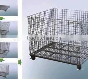 Galvanized Iron Wire Mesh 6mm Stackable Lockable Metal Storage Cage thumbnail-6