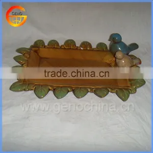Newest Beautiful Ceramic Oblong Bird Feeder thumbnail-1