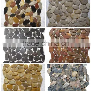 Flat River Stone Black Pebble Tile Flooring thumbnail-2