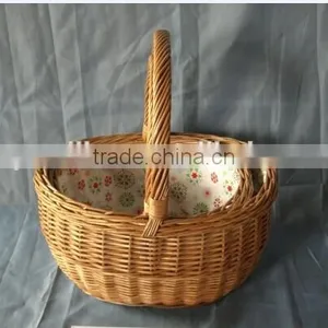 Wicker Baskets Wholesale, Wicker Basket Picnic, Wedding Wicker Basket thumbnail-1