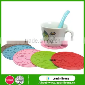 Custom Round 3D Shape Heat Resistant Anti-slide Silicone Cup Coaster,Silicone Cup Mat thumbnail-1