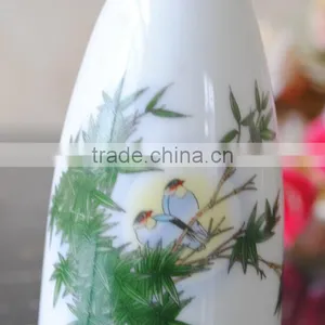 Haonai Wholesale Bamboo Decal High-temperature Ceramics Porcelain Flagon Wine Set thumbnail-3