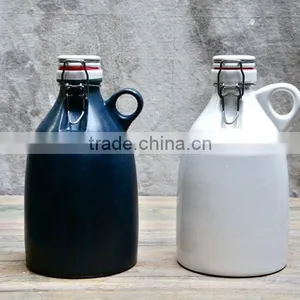 Popular 64oz Swing Top Caps Wholesale Ceramic Beer Growler thumbnail-5
