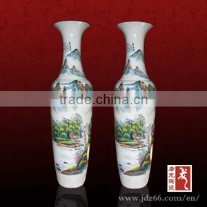 Landscape Pattern Decoration Flower Tall Vase Made in Jingdezhen thumbnail-1