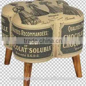 PU LEATHER/WOODEN STOOL thumbnail-1