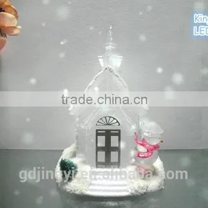 2015Dongguan Acrylic 7inch Snow House With LED Color-changing Light thumbnail-4