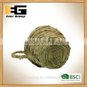 Cup Shape Natural Rattan Garden Flower Pot With Handle for Planting thumbnail-4