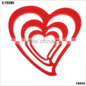 16002 Heart Shape Silicone High Temperature Heat Insulation Mat Kitchenwares Silicone Mat Flexible Silicone Heating Mat thumbnail-1