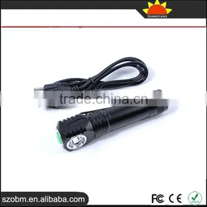 New Style B-D5 Auminum Alloy USB Rechargeable XPG-R5 LED 3 Modes LED Flashlight Torch With Clip thumbnail-1