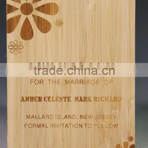 Low MOQ Bamboo Laser Engraved Save the Date Card thumbnail-2