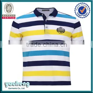 Fashion Summer Stripe Polo T-shirt Embroidery Men Cotton Polo T-shirt High Quality T-shirt thumbnail-3