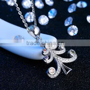 New Arrival Christmas Gifts Handmade Half Pave Setting Christmas Tree 925 Sterling Silver Pendant for Girls ,ladys thumbnail-3