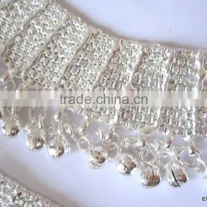 BROAD Anklets Silver Tone Payal thumbnail-2
