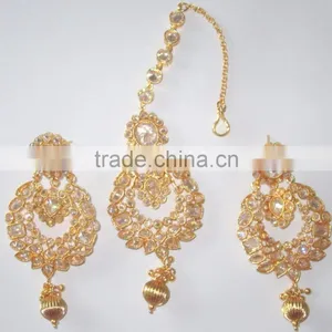 POLKI EARRING PAIR TIKA GOLD TONE Hair Accessory thumbnail-1