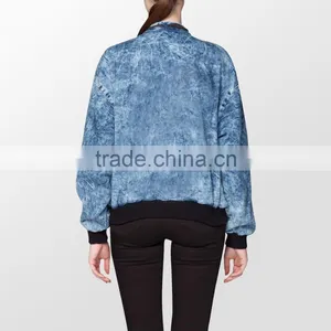 Wholesale Blank Baseball Jacket Custom Print With Zipper thumbnail-2