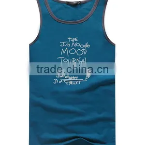 2017 New Fashion Design OEM Customized 3D Print Your Own Brand LogoSportswear 95%Cotton 5%Spandex Plain Gym Stringer Men Singlet thumbnail-5