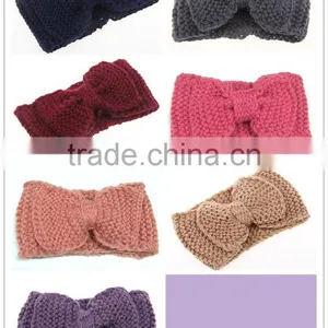 Wholesale Oversize Knit Headband With Bow Winter Headband for Women thumbnail-4