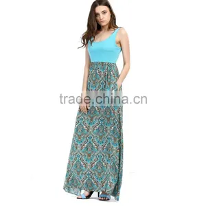 Newest Fashion Sleeveless Trend Summer Lady Floral Dress for Wholesale 2017 thumbnail-2