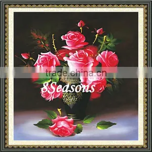 Pink Flower Pattern Embroidery Diamond &Rhinestone Painting DIY Kit Cross Stitch For Living Room 50cmx12cm thumbnail-1
