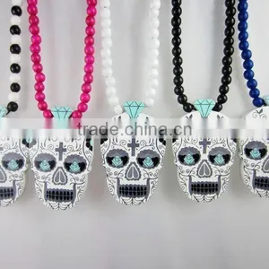 Fashion Skull Design Custom Wood Necklace Acrylic Necklace thumbnail-1