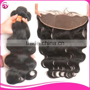 13X4 Frontal Lace Closure With Bundles, Body Wave Virgin Brazillian Hair Bundles With Closure thumbnail-1