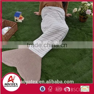 High Quality Multicolor Mix Knitted Mermaid Tail Blanket thumbnail-2