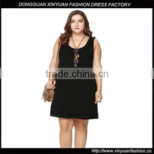 Summer Women Sleeveless Custom Plus Size Black Halter Dresses Ladies Loose Casual Midi Dress thumbnail-1