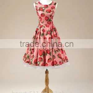 New Fashion Party Girl Dress DesignShort Paragraph Printed With Strawberry Pattern of Lovely Eveving Dress ED616 thumbnail-1