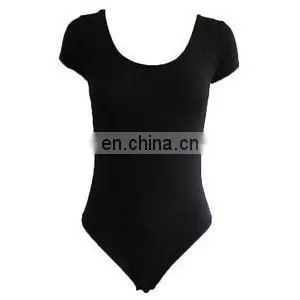 Black Mesh Short Sleeve Design Nylon Material Ballet Girl Leotard Dance Leotard thumbnail-4