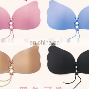 Sexy Push Up Bra Silicone Lace Up Invisible Strapless Bras for Women thumbnail-1