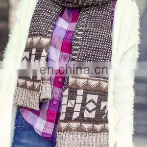 Faux Woolen Paisley Oblong Women Scarves Solid Warmer Scarf thumbnail-4
