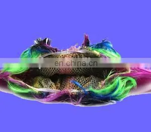 Hallowmas Masquerade Punk Mohawk Mohican Hairstyle Cockscomb Hair Wig in Purple thumbnail-3