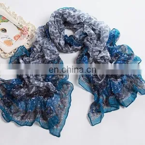 2015 Newest Style Fashion Design Polyester Voile Pleating Scarf(WX025DL) thumbnail-1