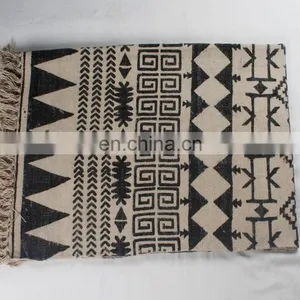 Home Decor Indian Vintage Multi Color Hand Woven Block Print Area Rugs and Carpet thumbnail-1