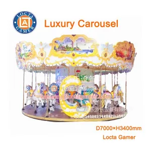 Zhongshan Hot Selling Outdoor Amusement Theme Park Equipment Carousel, Merry go Round 18 Seat Luxury Carousel Earn Money thumbnail-1