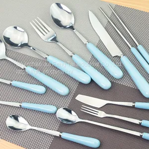 Ceramic Handle Stainless Steel Cake, Knife, Fork and Spoon Tableware Set thumbnail-5