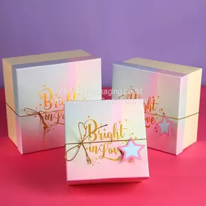 Paper Box With Lid Tote Gold Gift Box thumbnail-1