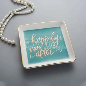 Square Shaped Ring Dishes, Jewelry Dishes. Trinket Dishes thumbnail-1