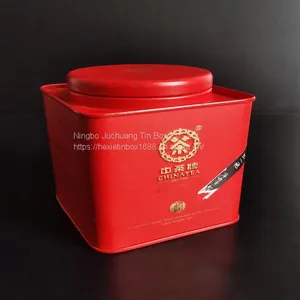 Red Color 0.21-0.35mm Tinplate Letterpress Printing Round Tin Mushroom Tea Pot thumbnail-3