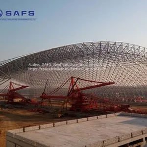 Large Span Design Space Frame Steel Structural Arch Roof Design Coal Storage Shed thumbnail-1
