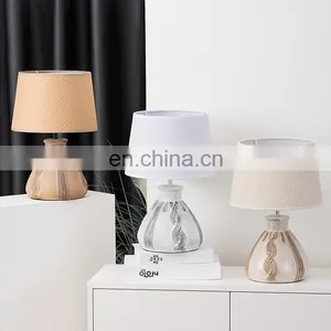New Korean Hotel Home Decor Nightstand Lamp Exquisite Ceramic Warm Table Lamp for Bedroom thumbnail-1